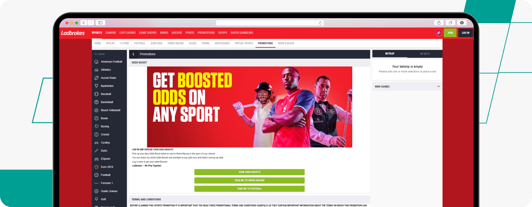 Ladbrokes boost odds desktop screenshot