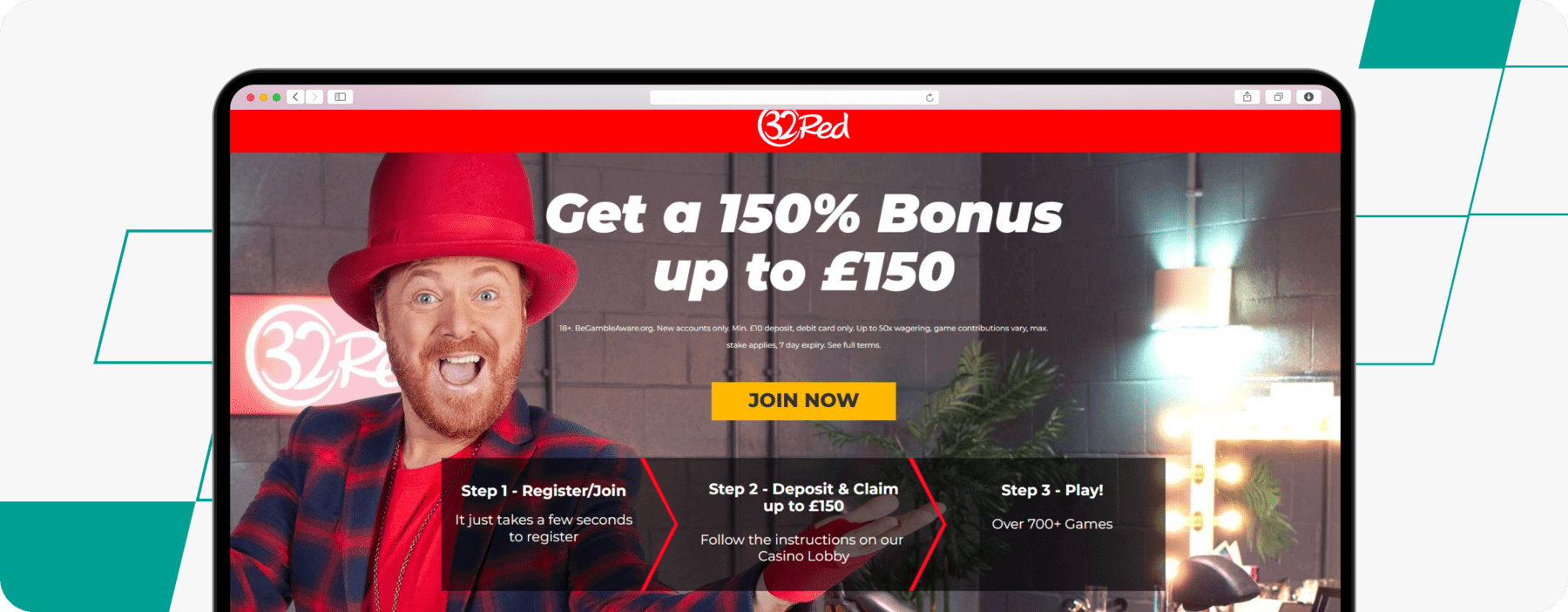 32red casino welcome offer screenshot