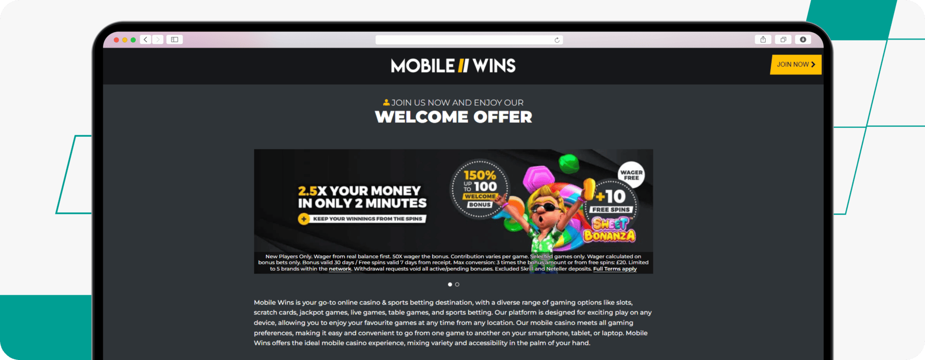 Mobilewins casino offer