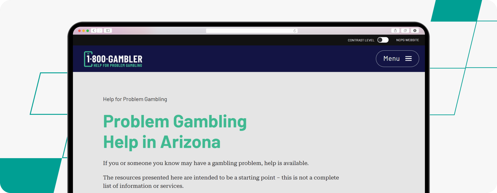 screenshot of ncp gambling arizona page