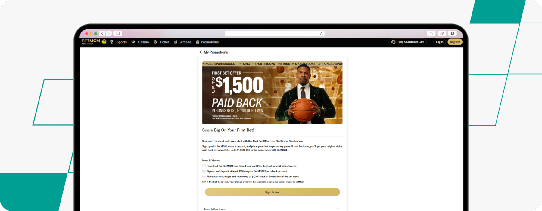 betmgm welcome offer desktop